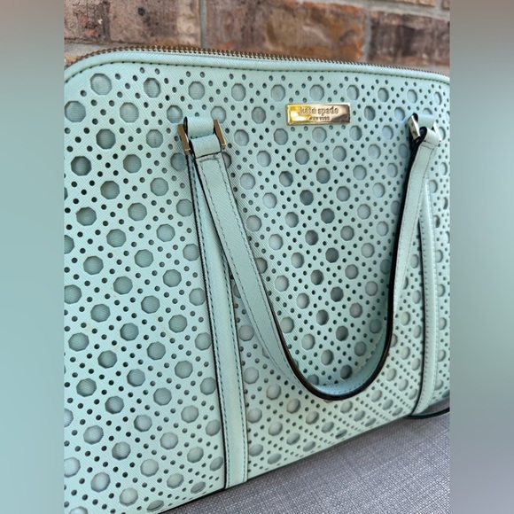 Kate Spade♠️Rachelle Newbury Lane Eyelet Satchel Grace Blue - Picture 2 of 10